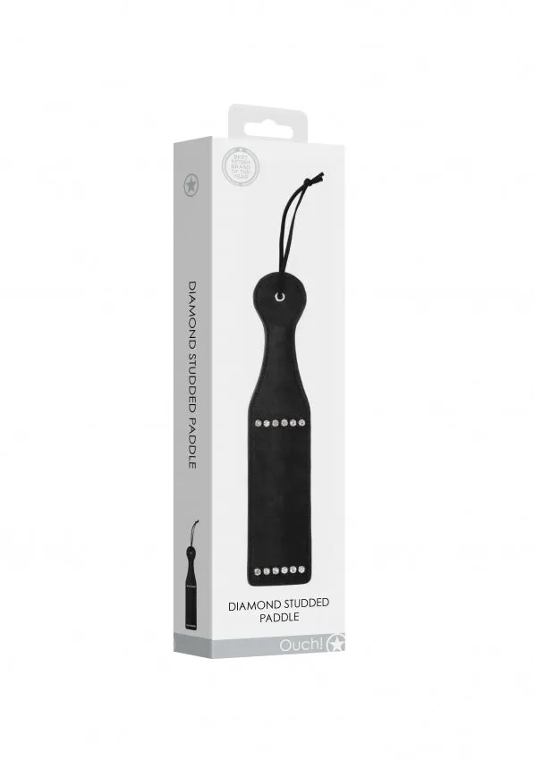 Anal Shots Toys Ouch Diamond Studded Paddle Black