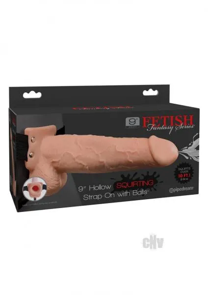 Fetish Fantasy 9 Inches Hollow Squirting Strap On With Balls Beige Pipedream Female Sex Toys Fetish Fantasy 9 Inches Hollow Squirting Strap On With Balls Beige Pipedream Female Sex Toys