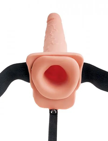 Fetish Fantasy 9 Inches Hollow Squirting Strap On With Balls Beige Pipedream Female Sex Toys Fetish Fantasy 9 Inches Hollow Squirting Strap On With Balls Beige Pipedream Female Sex Toys