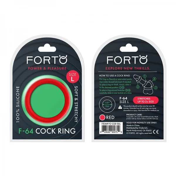 Forto F 64 50mm 100 Silicone Ring Wide Lg Red Forto Male Sex Toys