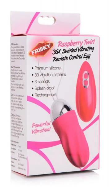 Frisky Female Sex Toys 36x Swirled Vibrating Remote Control Egg Frisky Female Sex Toys 36x Swirled Vibrating Remote Control Egg
