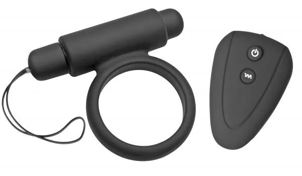 Incite 10 Mode Remote Control Cock Ring Black Master Series Male Sex Toys