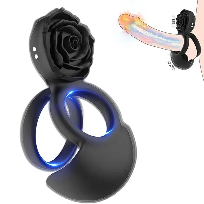 Male Sex Toys OOTYEMO Rose Clitoral Stimulation Penis Ring