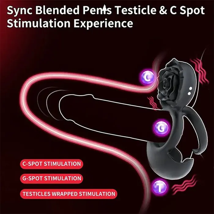 Male Sex Toys OOTYEMO Rose Clitoral Stimulation Penis Ring