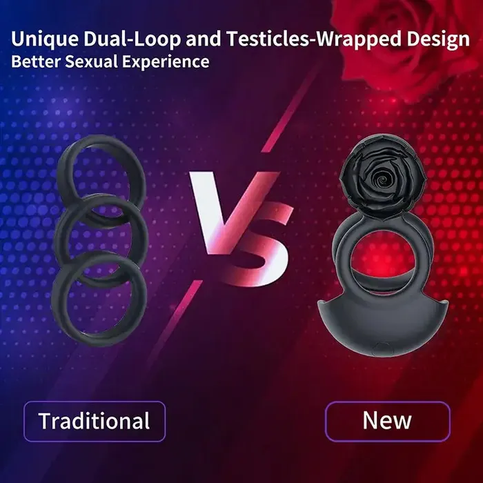 Male Sex Toys OOTYEMO Rose Clitoral Stimulation Penis Ring