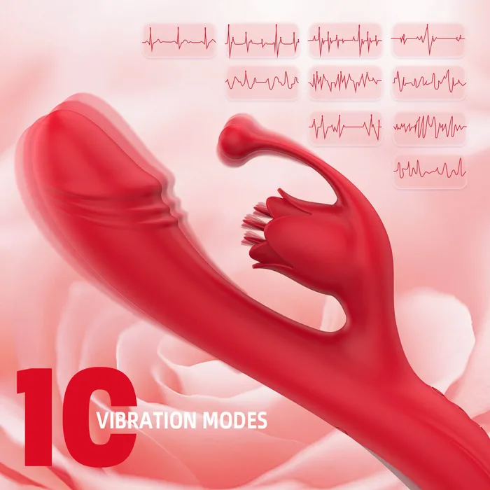 Multifunctional Vibrating Rose Toy Dildo OOTYEMO Vibrators