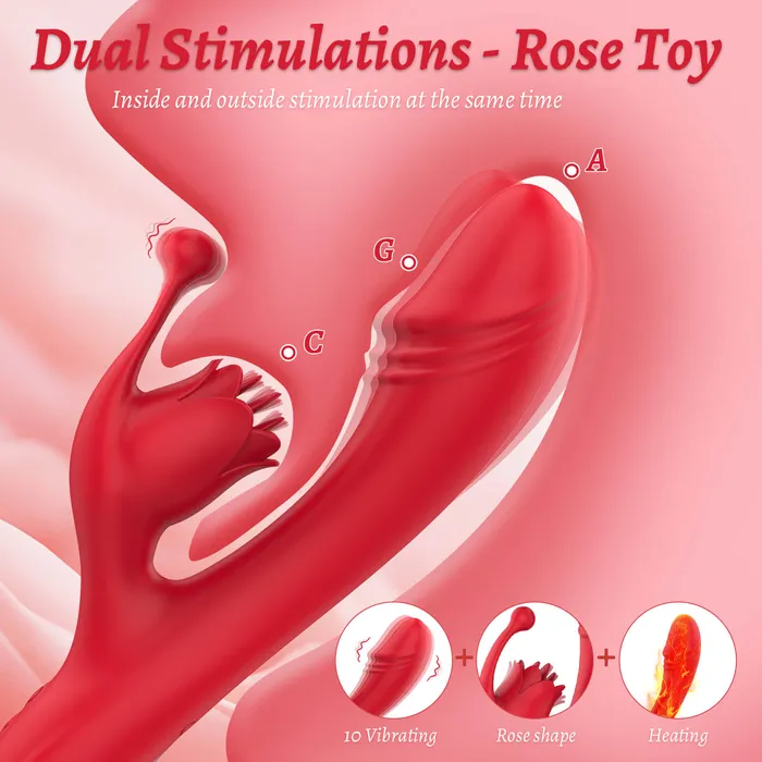 Multifunctional Vibrating Rose Toy Dildo OOTYEMO Vibrators