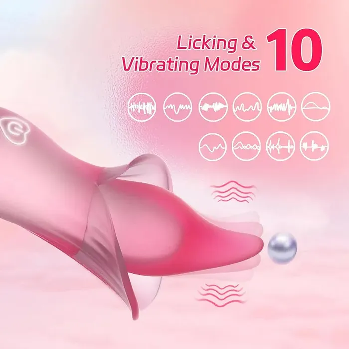OOTYEMO Female Sex Toys Tongue Licking Flower Vibrator