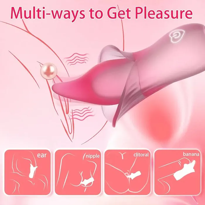 OOTYEMO Female Sex Toys Tongue Licking Flower Vibrator