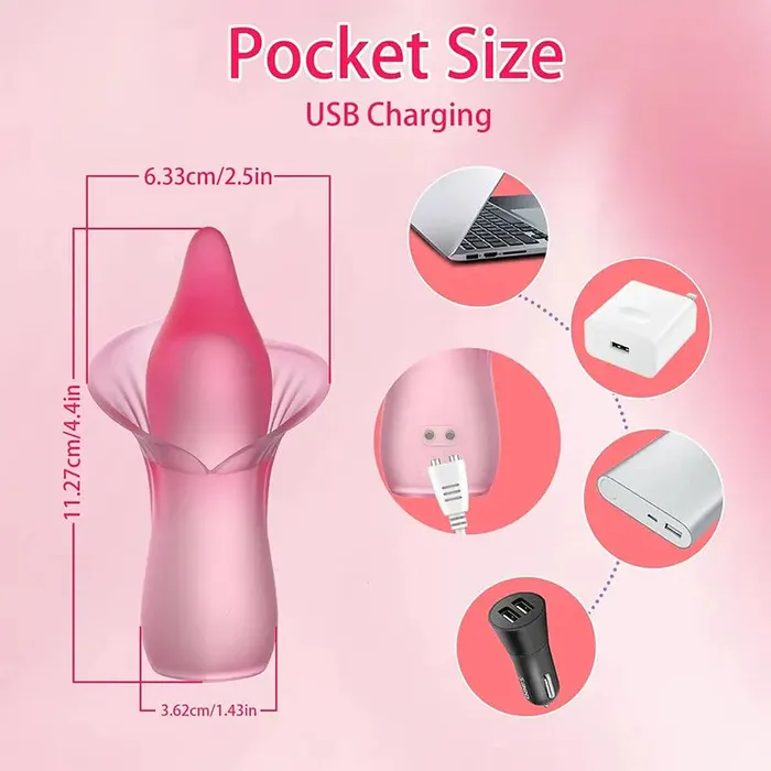 OOTYEMO Female Sex Toys Tongue Licking Flower Vibrator