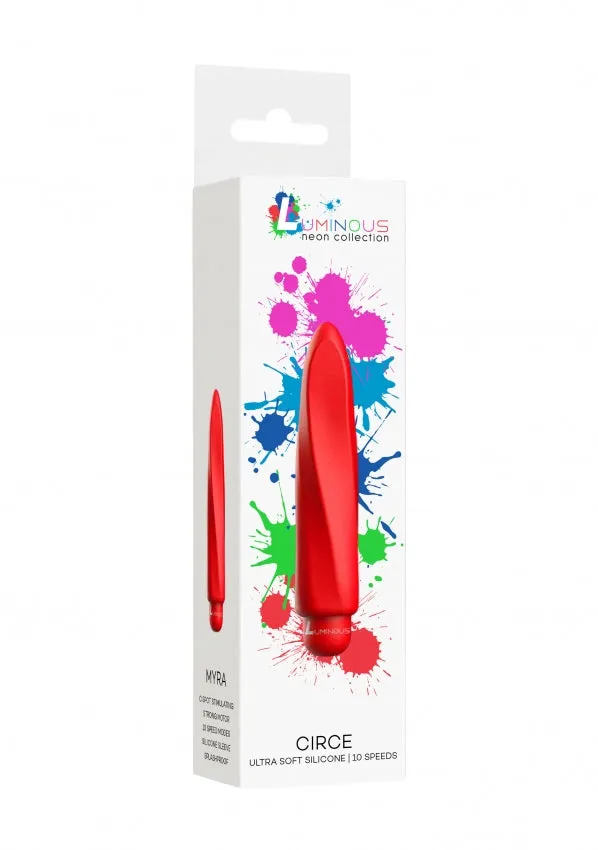 Shots Toys Female Sex Toys Luminous ABS Bullet With Silicone Sleeve 10Speeds Myra Red