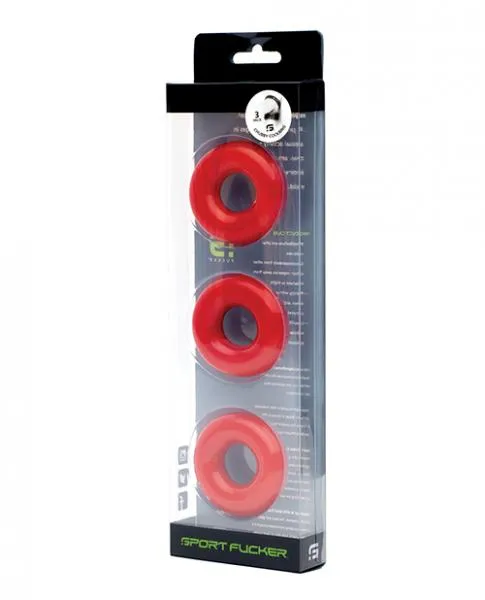 Sport Fucker Chubby Cockring Pack Of 3 Red Sport Fucker Anal
