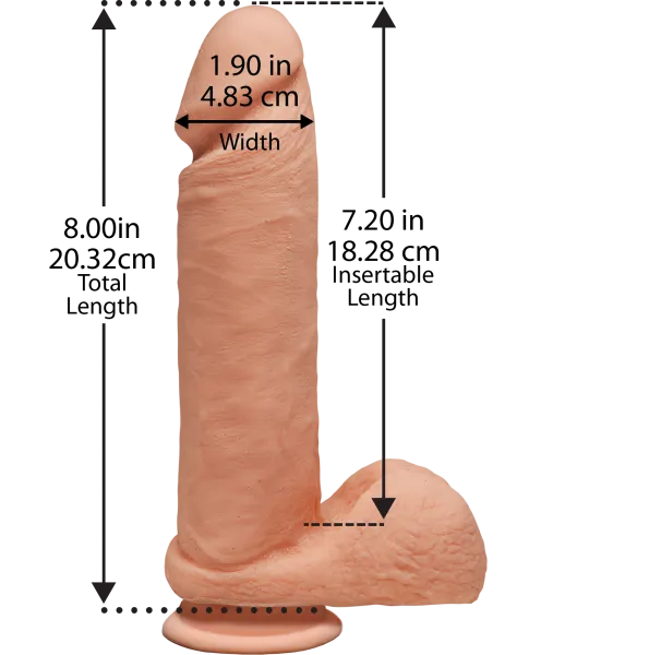 The D Perfect D 8 Inches Dildo With Balls Vanilla Beige Doc Johnson Dildos The D Perfect D 8 Inches Dildo With Balls Vanilla Beige Doc Johnson Dildos