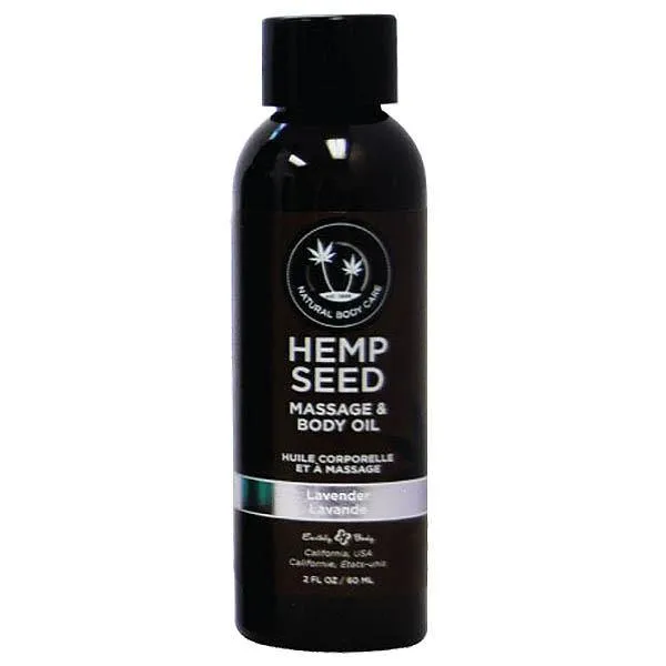 Earthly Body Couples Hemp Seed Massage Body Oil Lavender 2 sizes