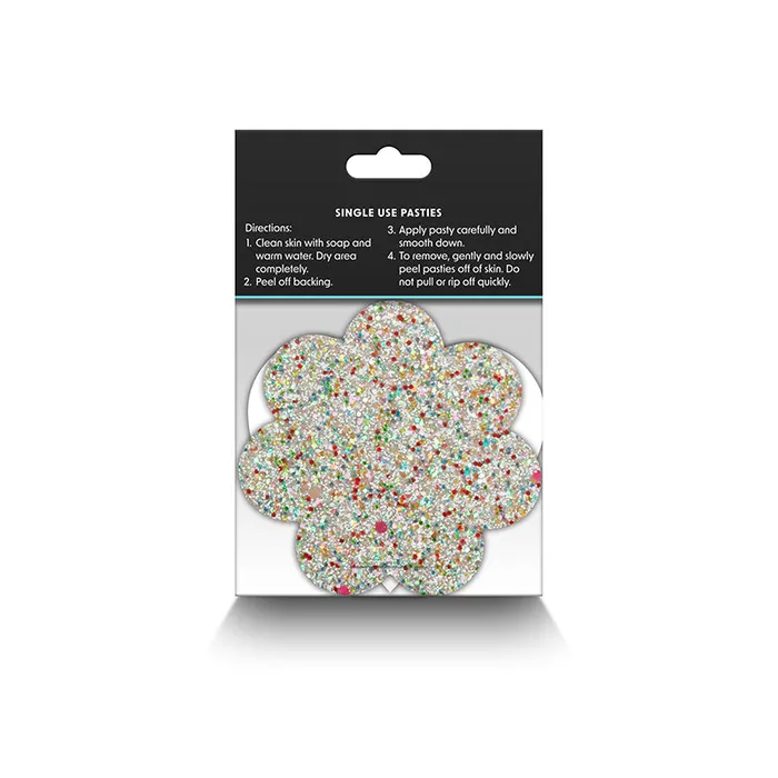 NS Novelties Anal Glow in the Dark Heart Flower Pretty Pasties set of two