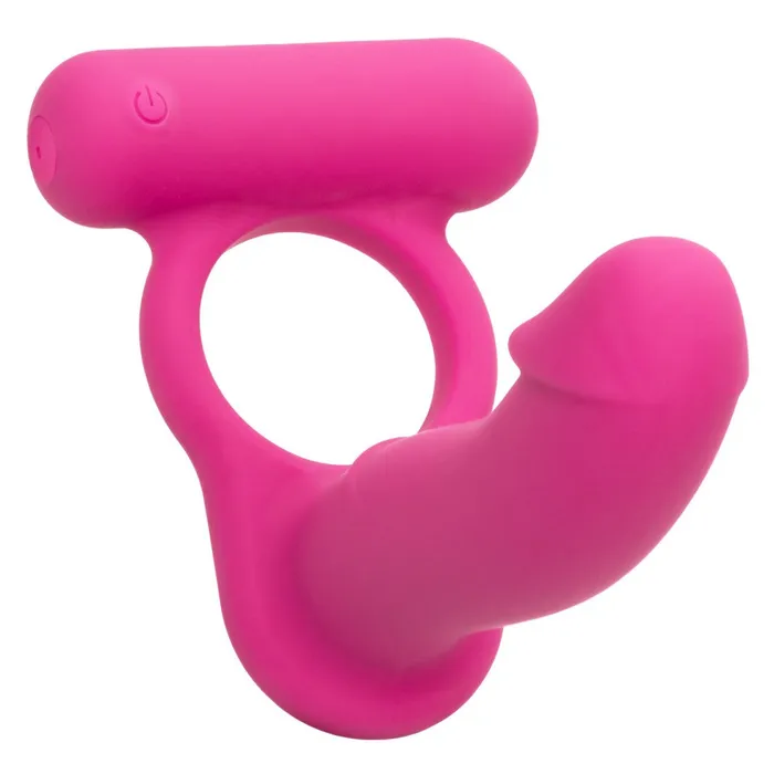 California Exotic Novelties Male Sex Toys Double Diver Rechargeable Silicone Vibrating Cock Ring with Anal Dildo