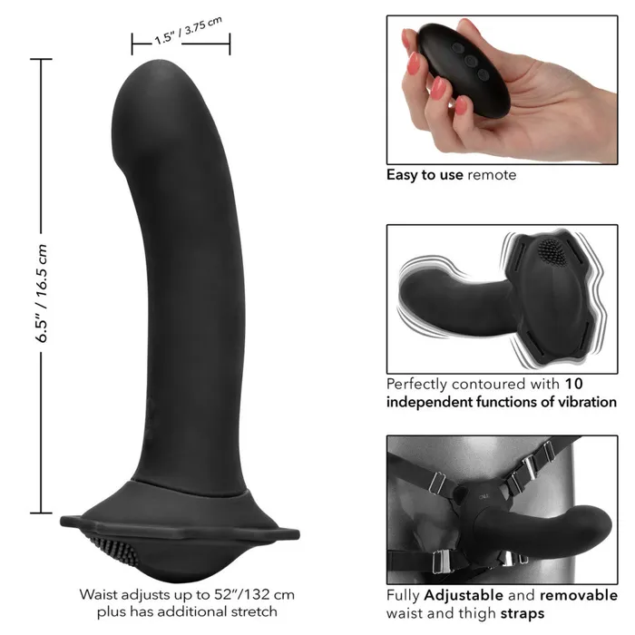 Female Sex Toys California Exotic Novelties Her Royal Harness Me2 Strapon with Remote Vibrating Dildo