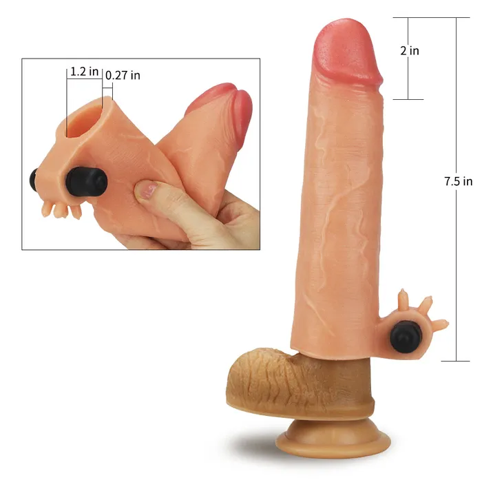 Love Toy Male Sex Toys Vibrating Silicone Penis Extender Thickener Nature Extender