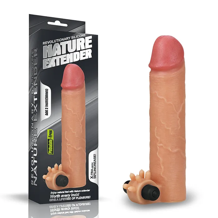Love Toy Male Sex Toys Vibrating Silicone Penis Extender Thickener Nature Extender