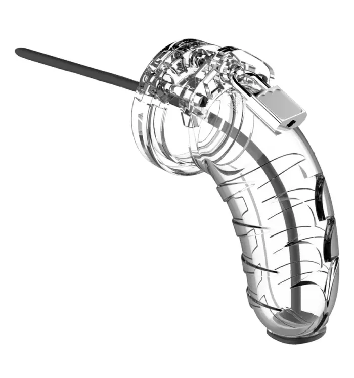 Man Cage 16 Clear 45 Chastity Cage with Urethal Sound Shots Toys Male Sex Toys