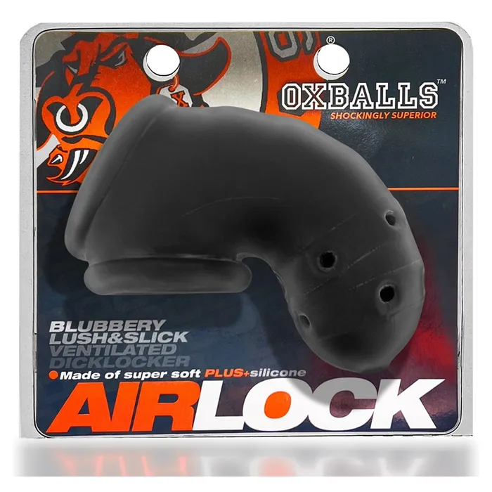 OXBALLS AIRLOCK airlite vented chastity BLACK ICE Anal