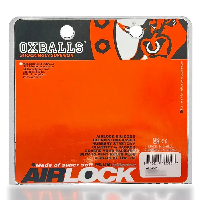 OXBALLS AIRLOCK airlite vented chastity BLACK ICE Anal