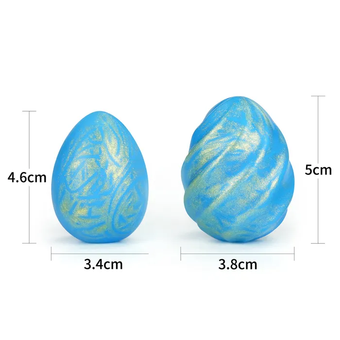 Set of 2 Oceans Tones Soft Silicone Vaginal Eggs Love Toy Male Sex Toys