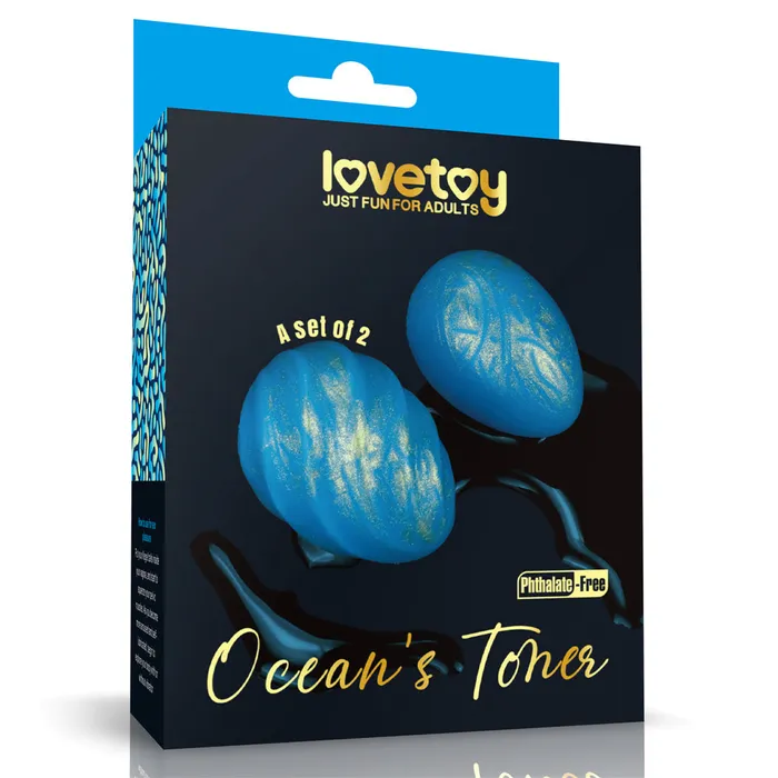 Set of 2 Oceans Tones Soft Silicone Vaginal Eggs Love Toy Male Sex Toys