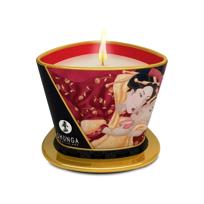 Shunga Couples Strawberry Champagne Shunga Romance massage candle