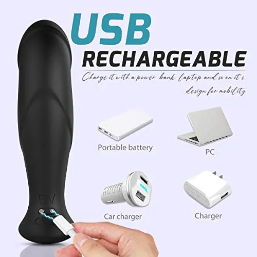 9 Mode Waterproof Vibrating Silicone Prostate Massager with Dual Motors PHANXY Female Sex Toys 9 Mode Waterproof Vibrating Silicone Prostate Massager with Dual Motors PHANXY Female Sex Toys