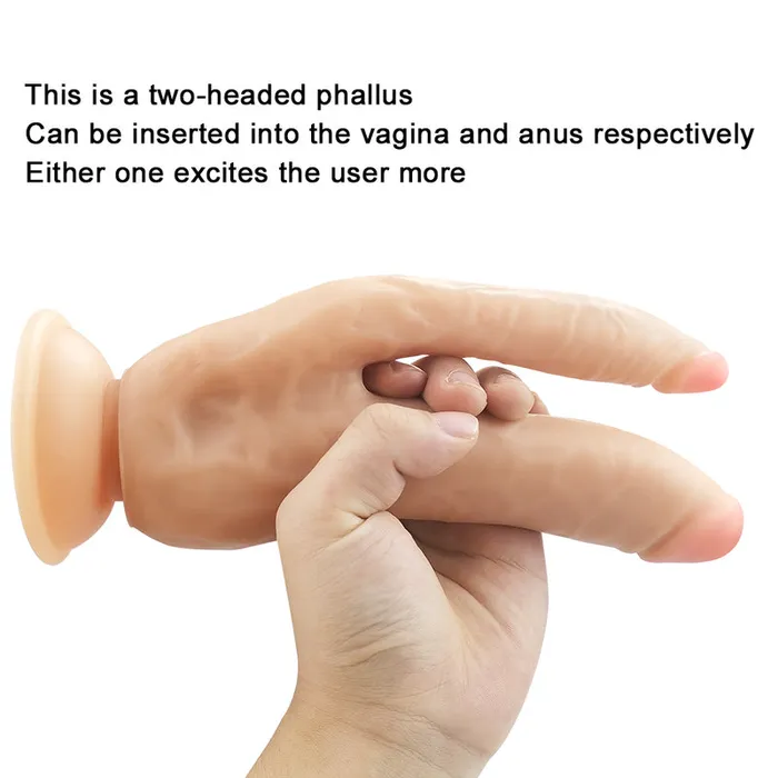 MD Female Sex Toys MD Won Realistic Double Penetration Dildo with Suction Cup