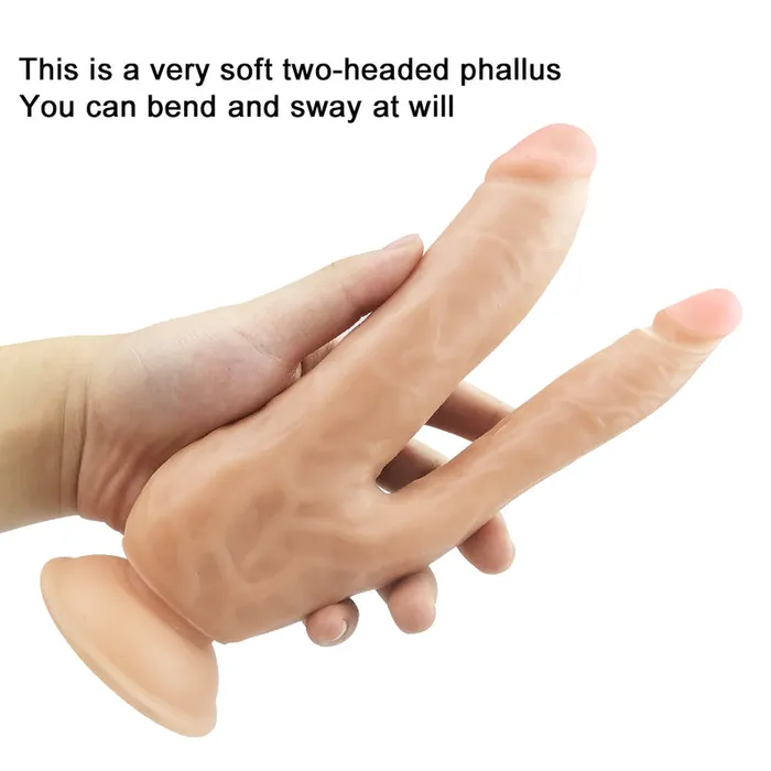 MD Female Sex Toys MD Won Realistic Double Penetration Dildo with Suction Cup