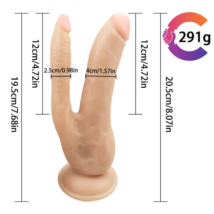 MD Female Sex Toys MD Won Realistic Double Penetration Dildo with Suction Cup