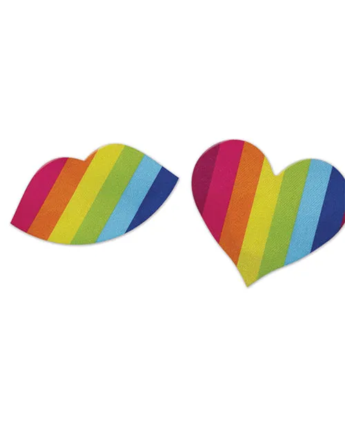 Anal Hott Products Nipplious Rainbow Nipple Pasties Pack Of 2 heart Lips