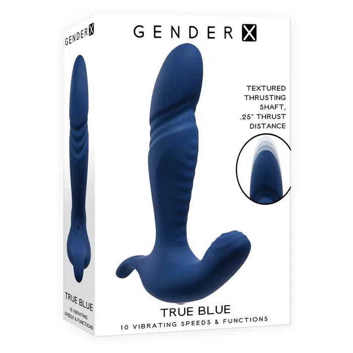 Anal iloveexcitement Gender X True Blue Rechargeable Thrusting Vibrating Anal Plug