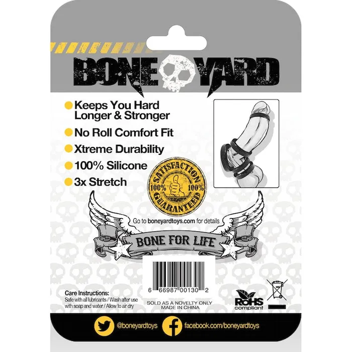 Boneyard Anal Boneyard Silicone Ring 30mm Black