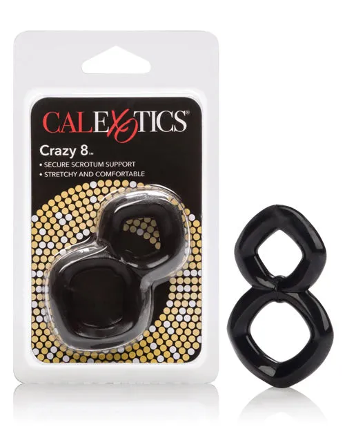California Exotic Novelties Crazy 8 Enhancer Double Cock Ring Black Couples