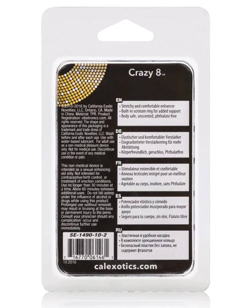 California Exotic Novelties Crazy 8 Enhancer Double Cock Ring Black Couples