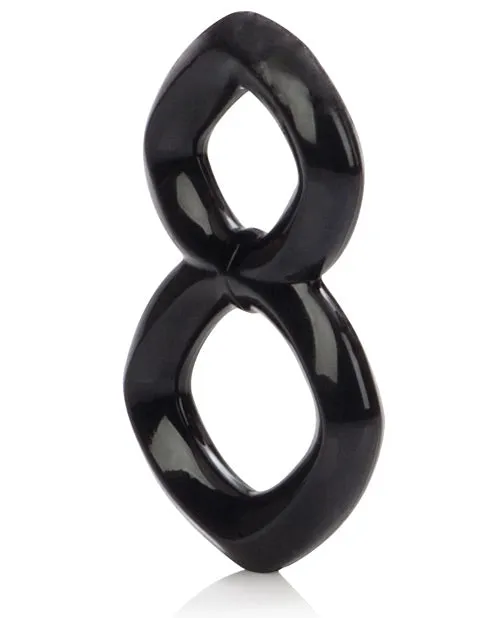 California Exotic Novelties Crazy 8 Enhancer Double Cock Ring Black Couples