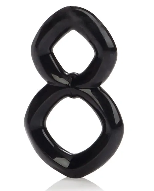 California Exotic Novelties Crazy 8 Enhancer Double Cock Ring Black Couples