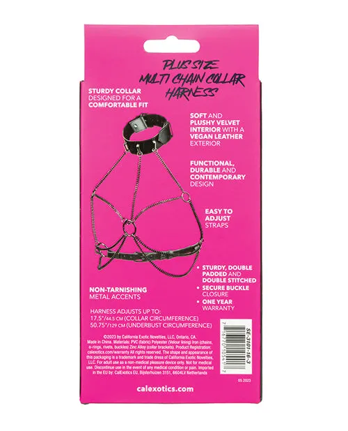 California Exotic Novelties Euphoria Collection Plus Size Multi Chain Collar Harness Plus Size