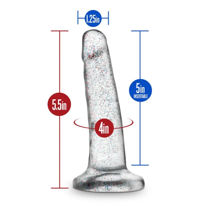 Dildos Naturally Yours Naturally Yours Glitter Dong 55in14cm Clear