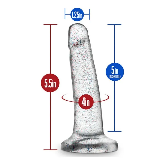 Dildos Naturally Yours Naturally Yours Glitter Dong 55in14cm Clear