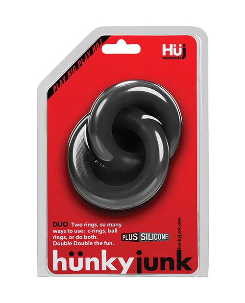 Male Sex Toys Blue Ox Designs LLCDba Oxballs Hunky Junk Duo Linked Cock Ball Rings Tar