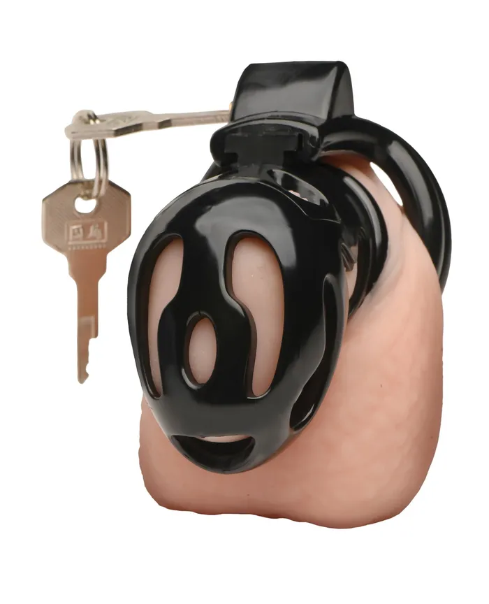 Male Sex Toys Master Series Hard Stop Double Ring Chastity Cage Black Xr LLC Male Sex Toys Master Series Hard Stop Double Ring Chastity Cage Black Xr LLC