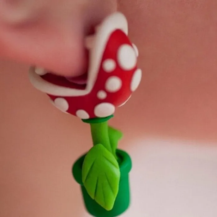 Mario Pakkun Piranha Plant Earrings Taras Teazers Vibrators