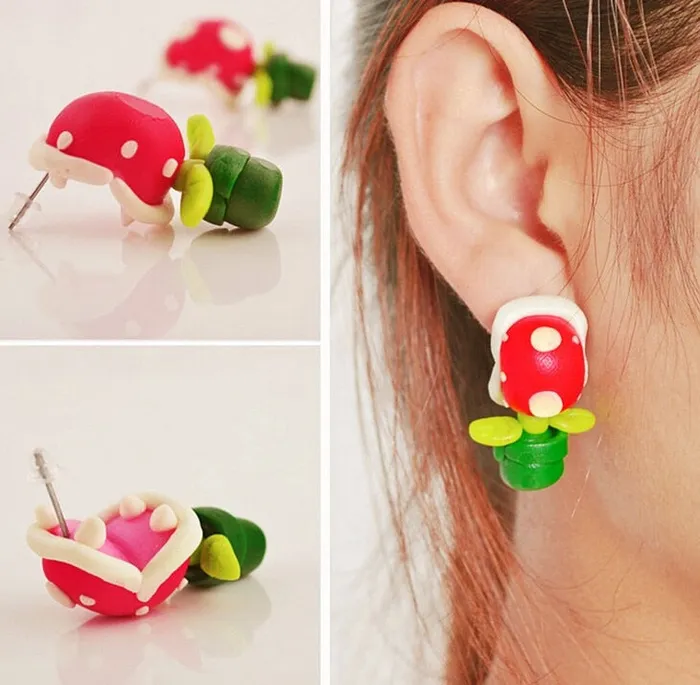 Mario Pakkun Piranha Plant Earrings Taras Teazers Vibrators