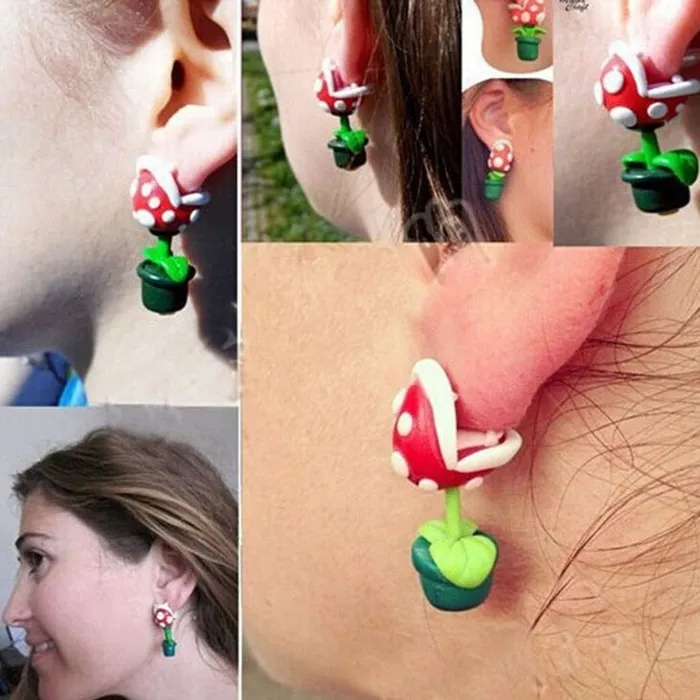 Mario Pakkun Piranha Plant Earrings Taras Teazers Vibrators