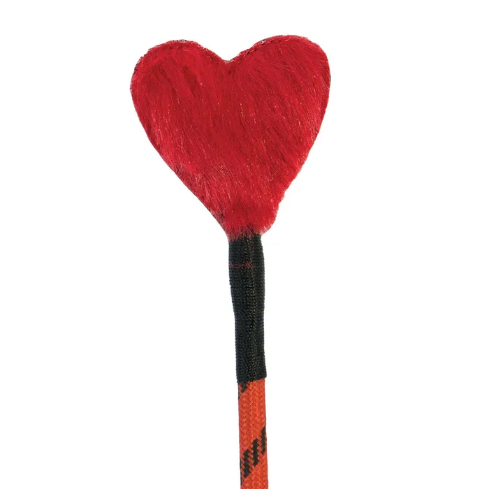 Ruff Doggie Styles Anal Crop with Heart Fluff Tip Red