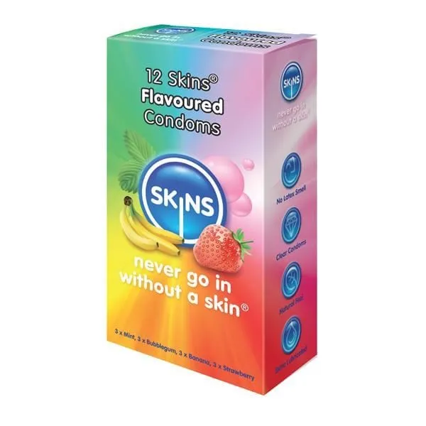 Skins Condoms UK Skins Flavours Assorted Condoms in Pack of 12 Female Sex Toys Skins Condoms UK Skins Flavours Assorted Condoms in Pack of 12 Female Sex Toys